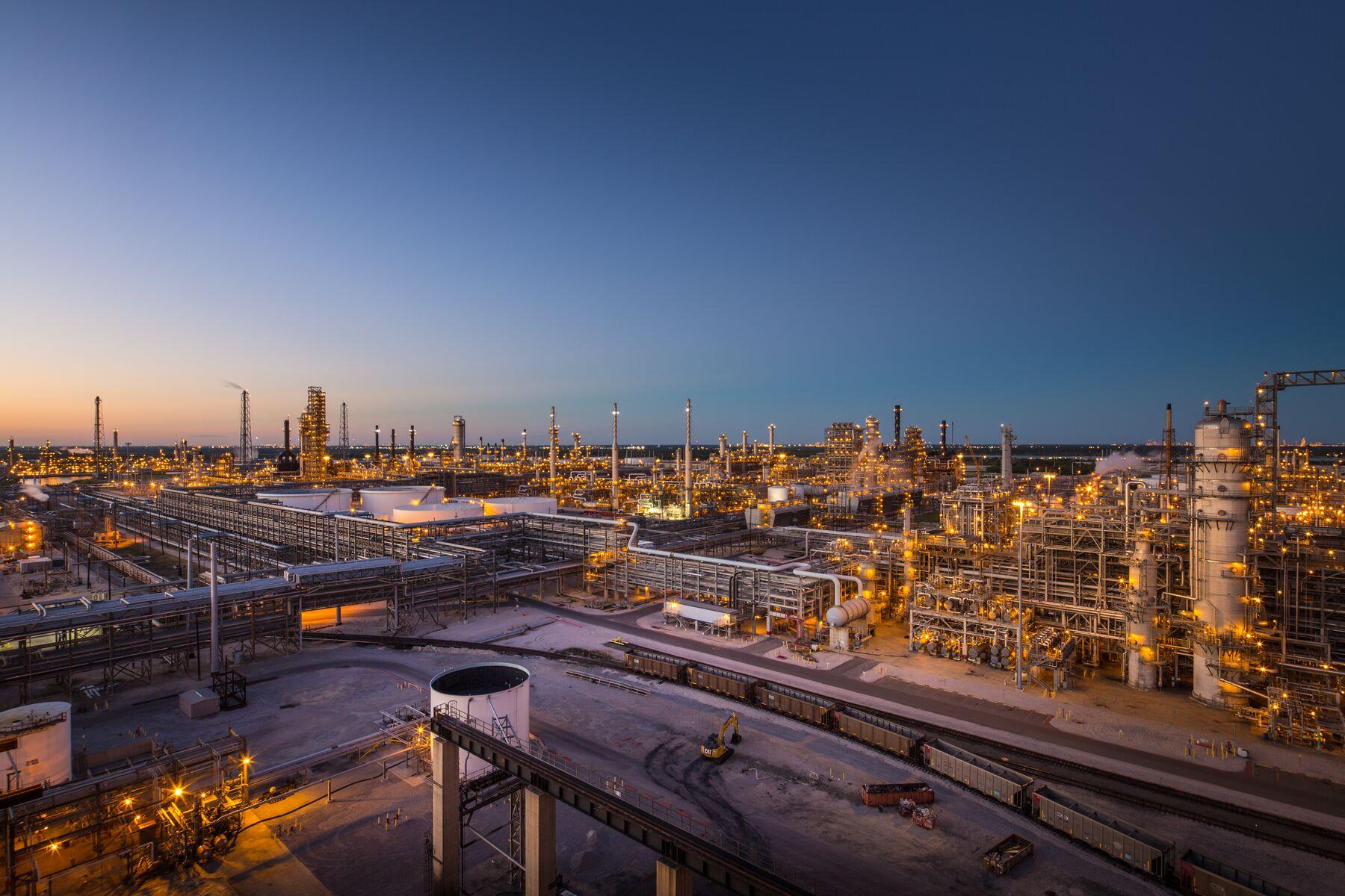 refinery at dawn