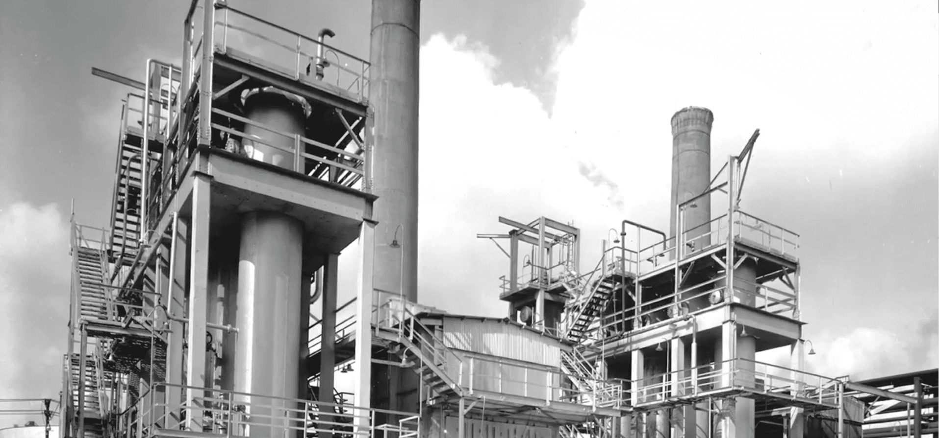 The refinery in the 1970s.