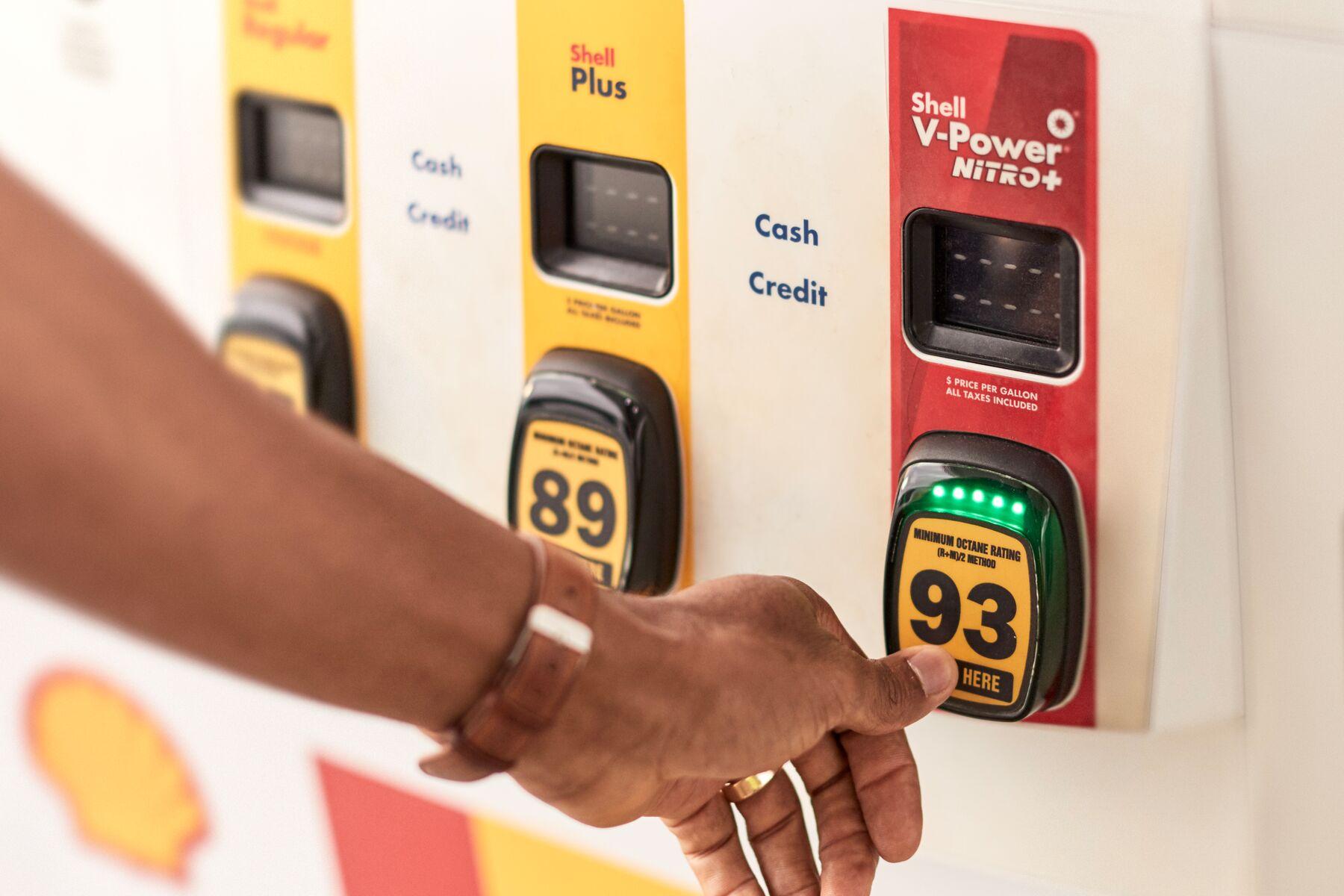 Shell station pump buttons